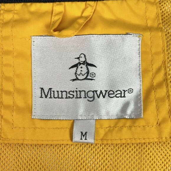 Munsingwear Mens 1/2 Zip Pullover Windbreaker Jacket Yellow Mesh Lined Medium - Picture 7 of 9